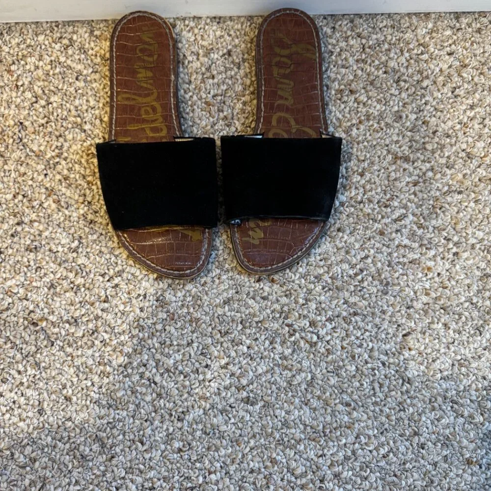 Sam Edelman black slip on sandals with suede strap - women's 9 - Picture 7 of 7